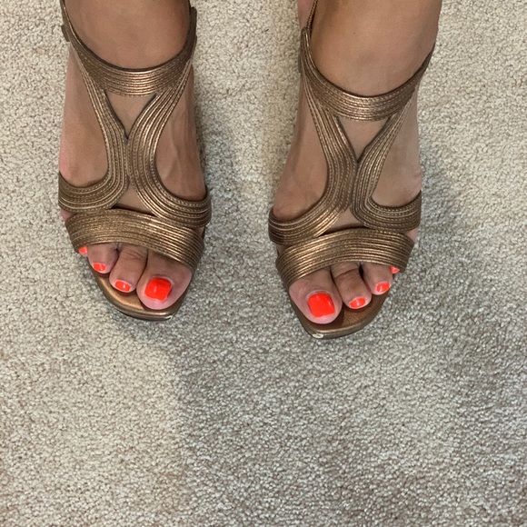 70s inspired DVF LUNA BRONZE HEELS - Picture 4 of 8